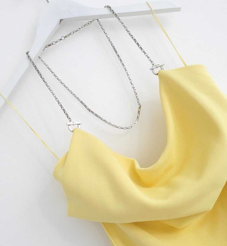 Bottega Veneta Women's Resort 2024 Chain Halter Draped Dress XS Yellow For  Sale at 1stDibs