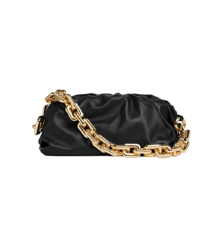 Bottega Veneta Chain Pouch Black Leather Shoulder Bag For Sale At 1stdibs