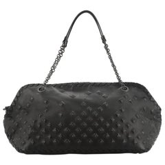 Bottega Veneta Chain Shoulder Bag Studded Leather with Intrecciato Detail Large