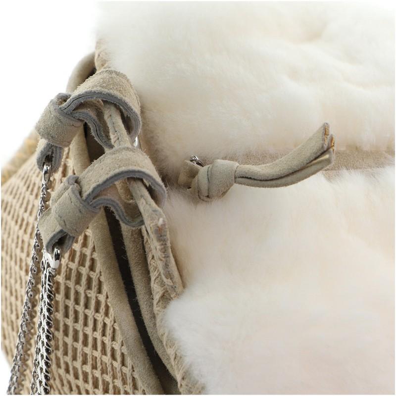 Bottega Veneta Chain Tassel Zip Shoulder Bag Fur and Suede Small 3