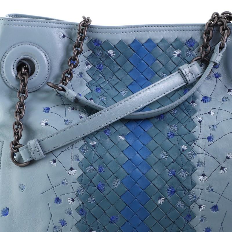 Bottega Veneta Chain Tote Leather With Embroidery And Intrecciato Detail Medium 3