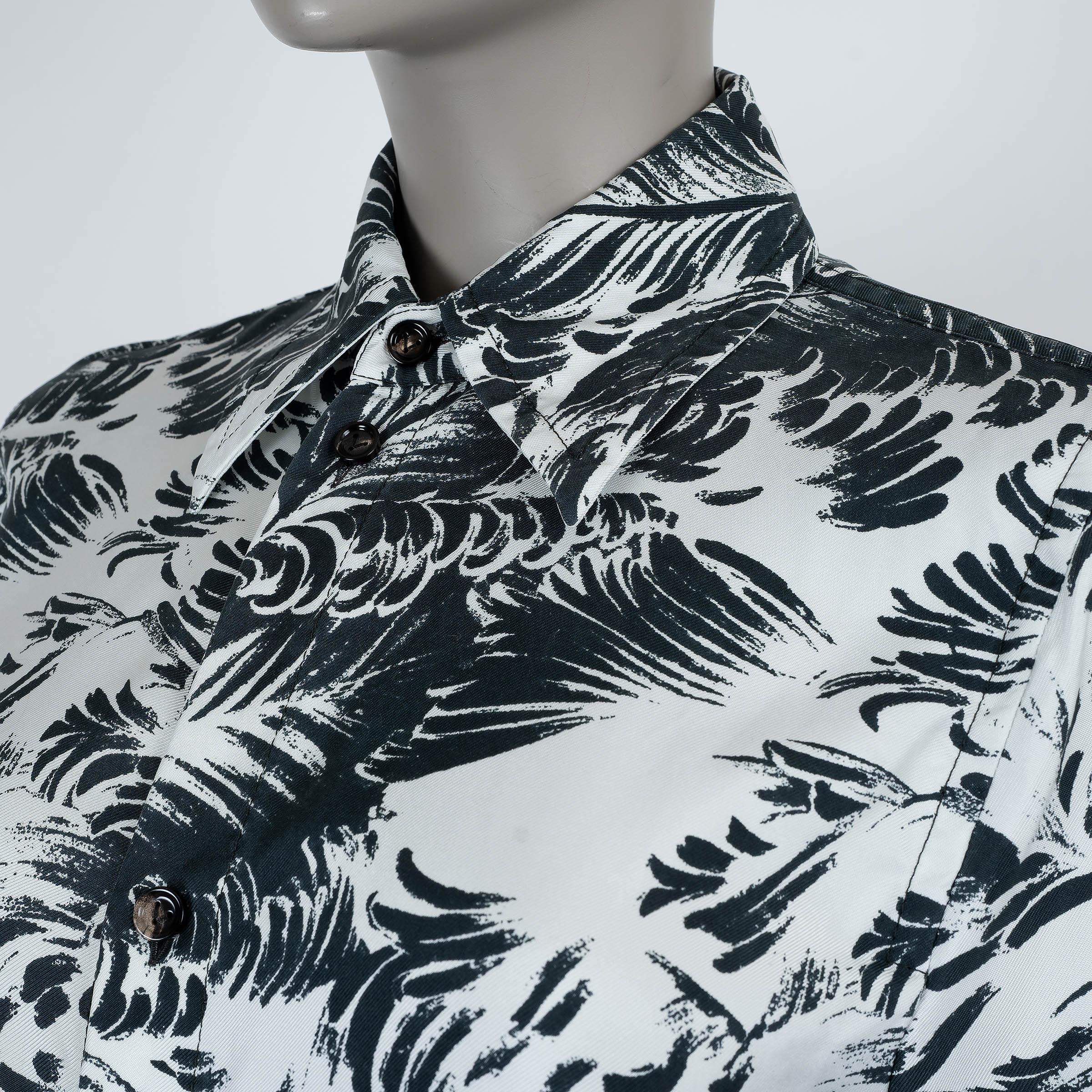 Donna Bottega Veneta Camicia Button-Up stampata in seta gesso 2023 36 XXS in vendita