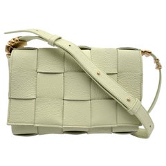 Used Bottega Veneta Champagne Leather Intreccio Cassette Shoulder Bag