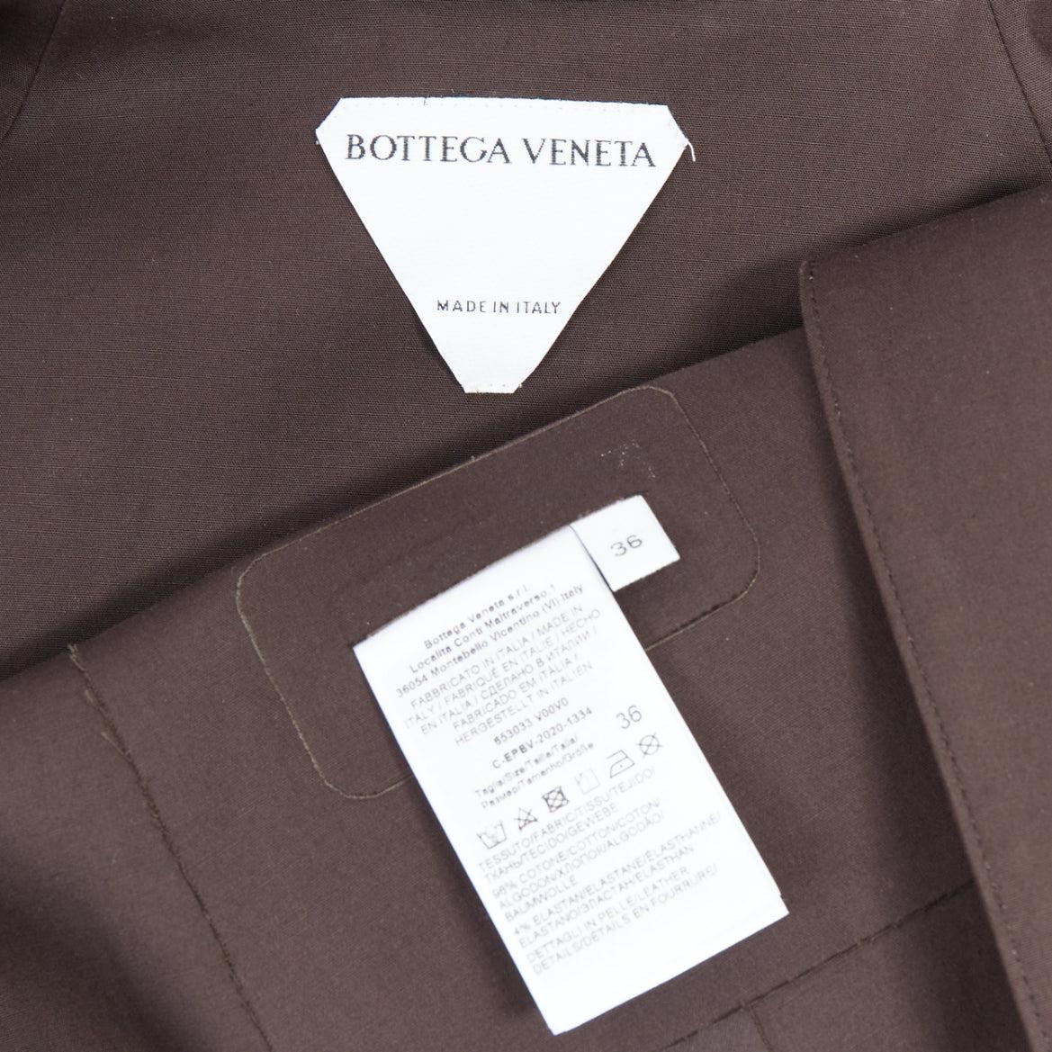 BOTTEGA VENETA gabardina con cintura de corsé en mezcla de algodón recubierto de carbón IT36 XXS en venta 4