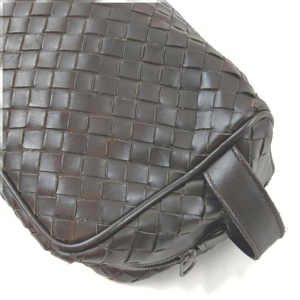Bottega Veneta Charcoal Intrecciato Woven Leather Cosmetic Pouch Make Up Case 86 2