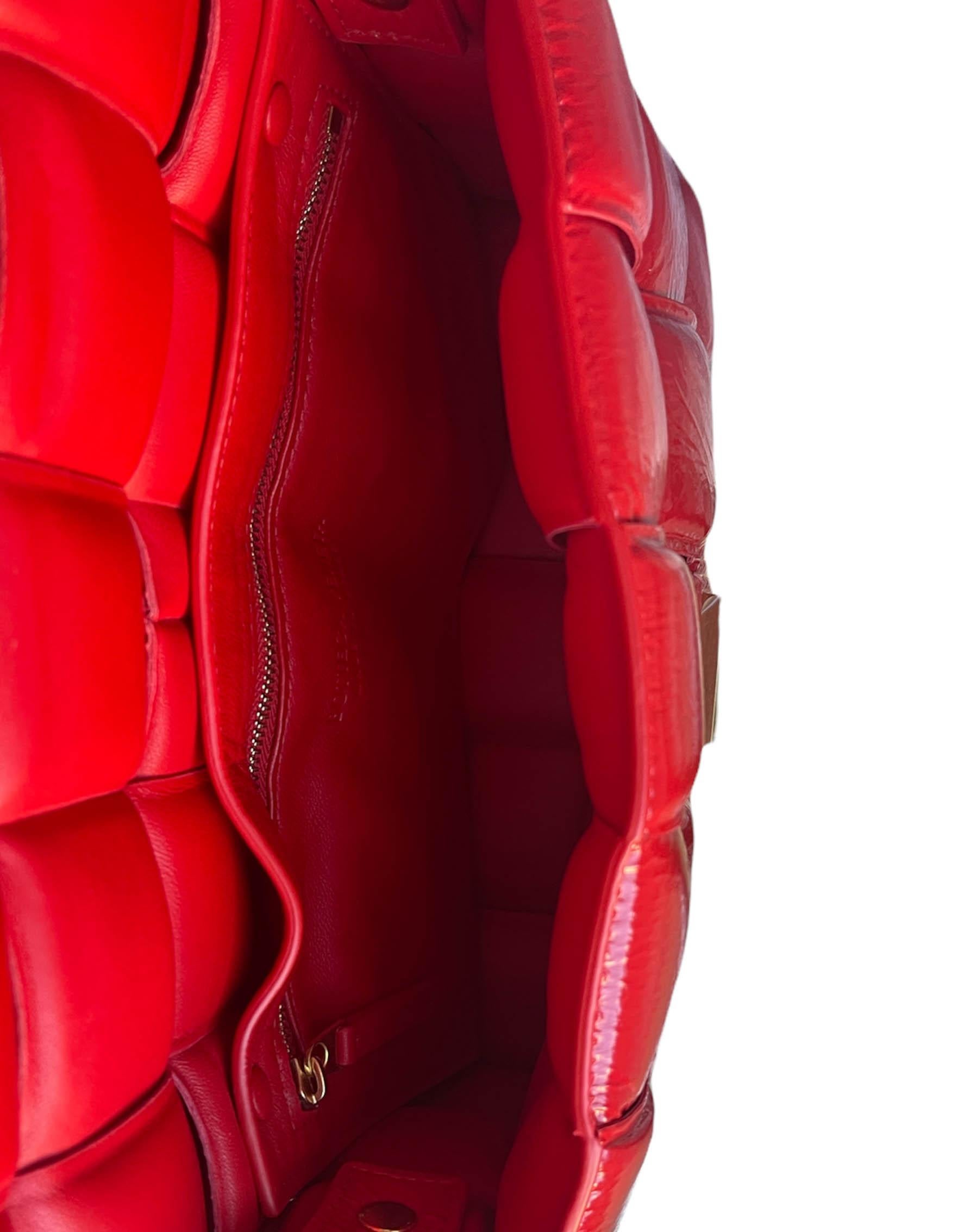 Bottega Veneta Chili Red Patent Maxi Intrecciato Padded Cassette Crossbody Bag 1