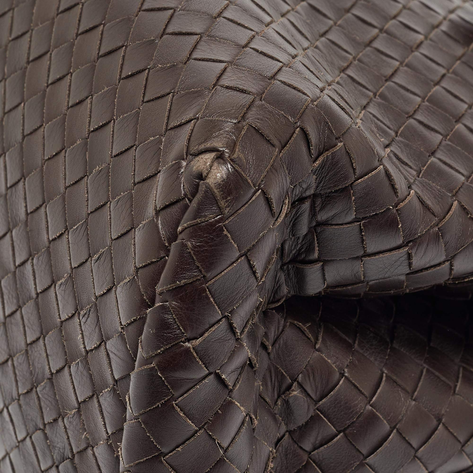 Bottega Veneta Choco Brown Intrecciato Leather Medium Roma Tote 3