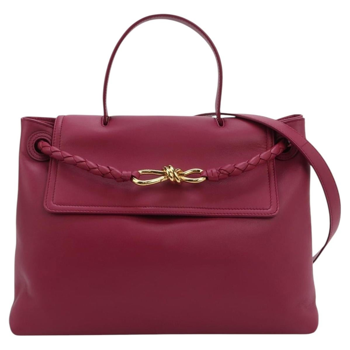 Bottega Veneta „Ciao Ciao“ Medium, himbeerrosa Leder, goldene Beschläge, Umhängetasche