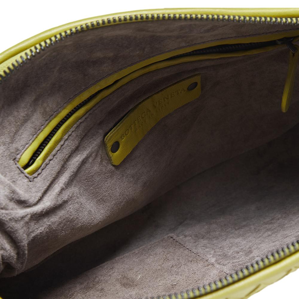 Bottega Veneta Citrus Yellow Intrecciato Leather Nodini Crossbody Bag 1