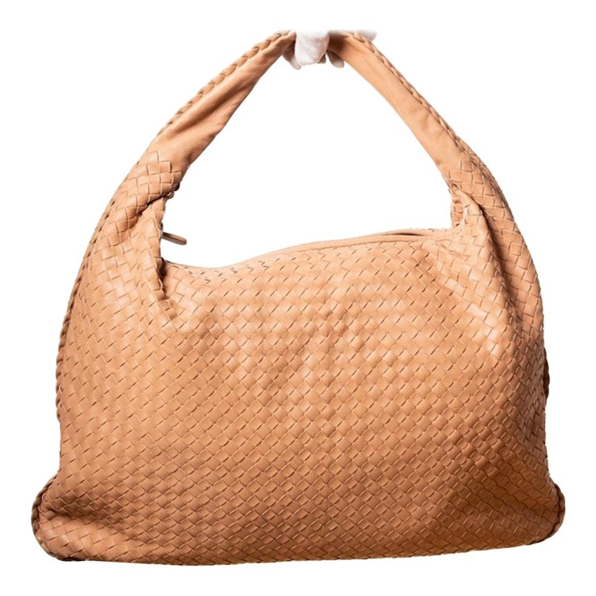 Bottega Veneta Nude Intrecciato Leather Hobo Bag Classic