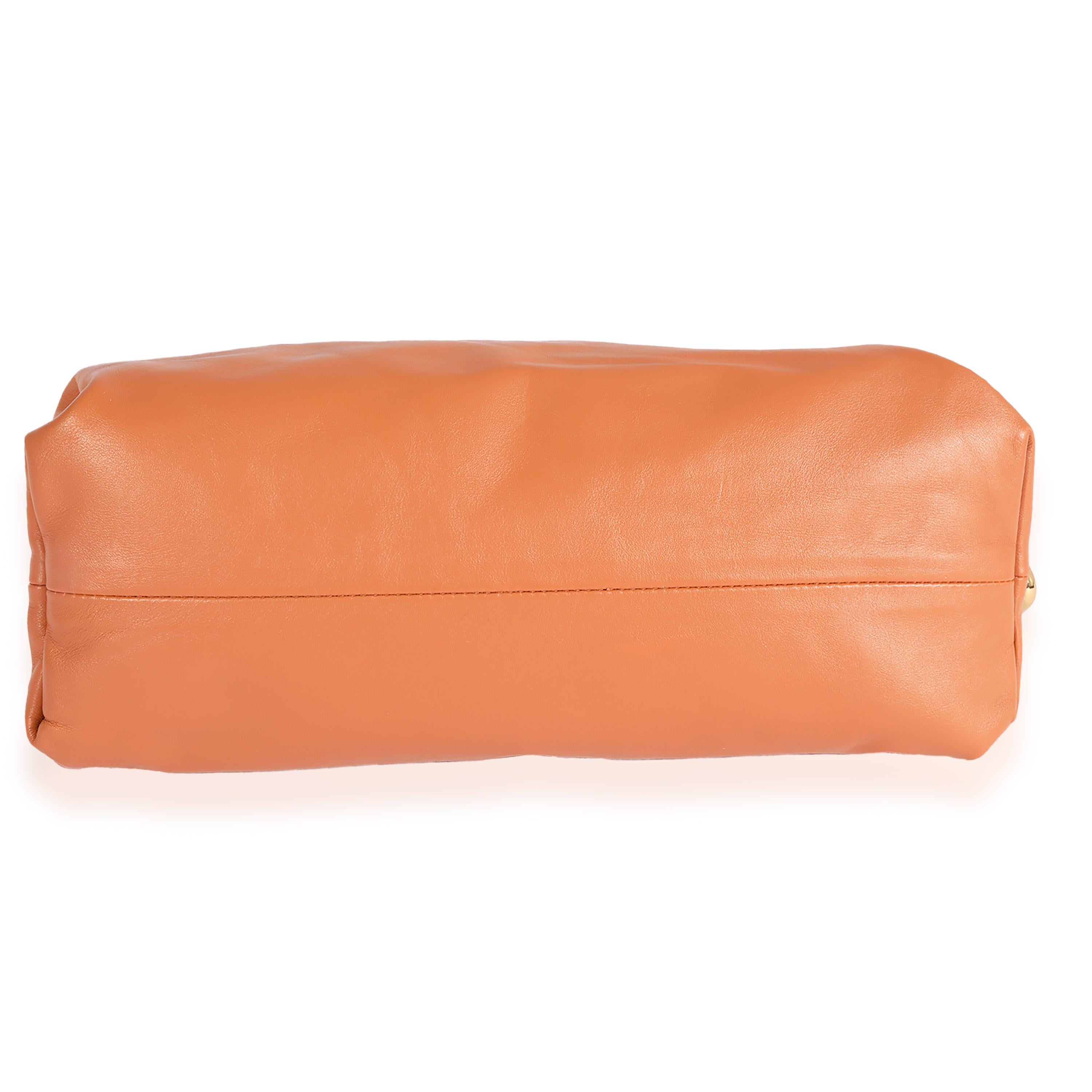 Orange Bottega Veneta Clay Calfskin Chain Pouch