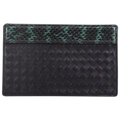 Bottega Veneta Clutch Intrecciato Nappa with Python Detail