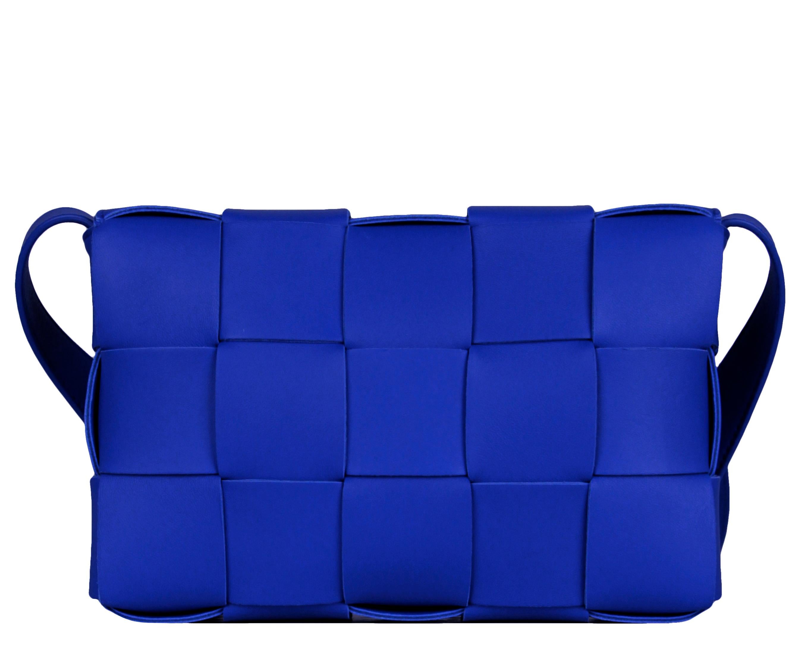 Bottega Veneta Cobalt Blue Maxi Intrecciato Cassette Crossbody Bag