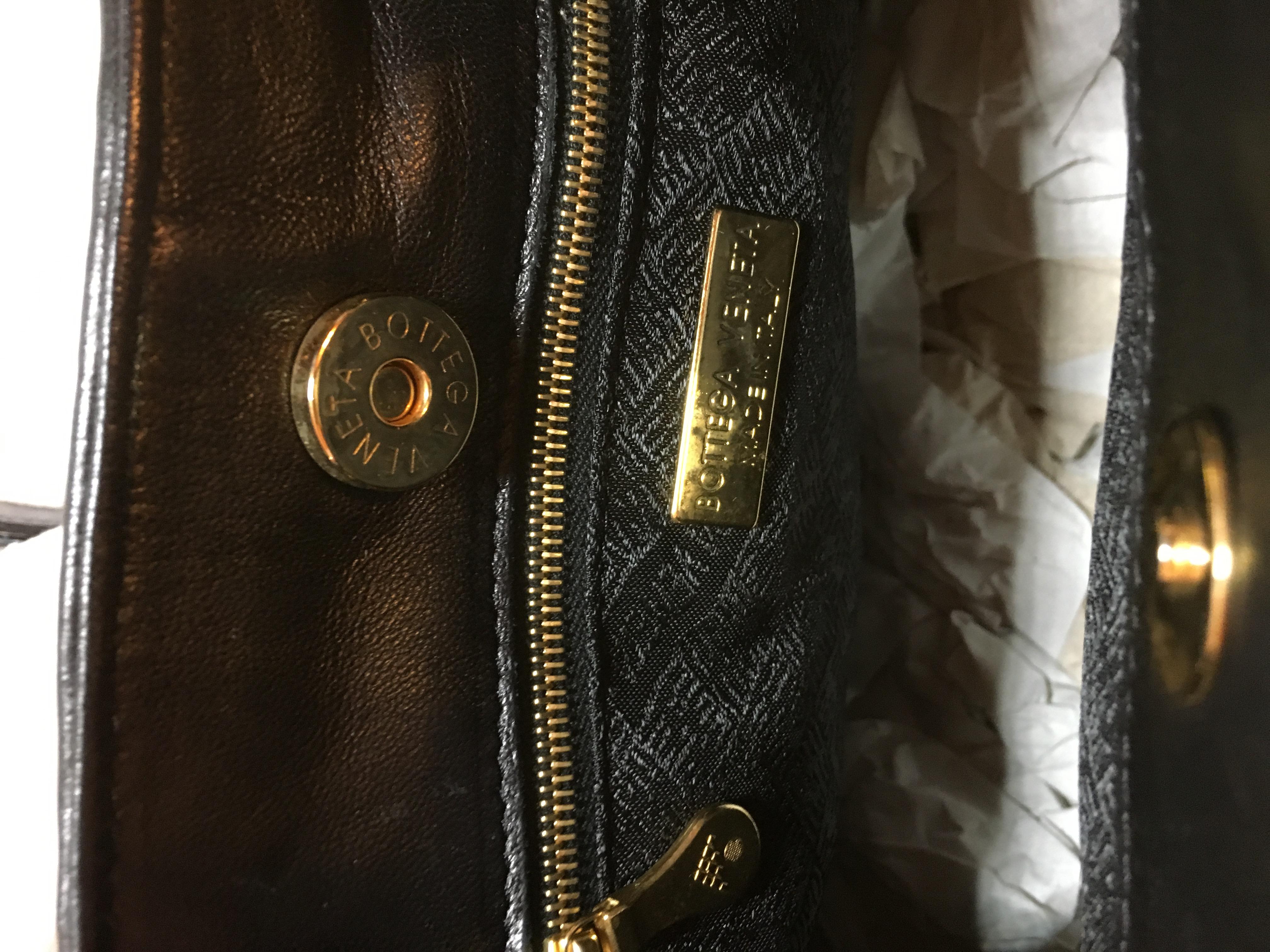 Bottega Veneta Coco-Brown & Black Woven Lambskin Shoulder Bag with Gold Hardware 3