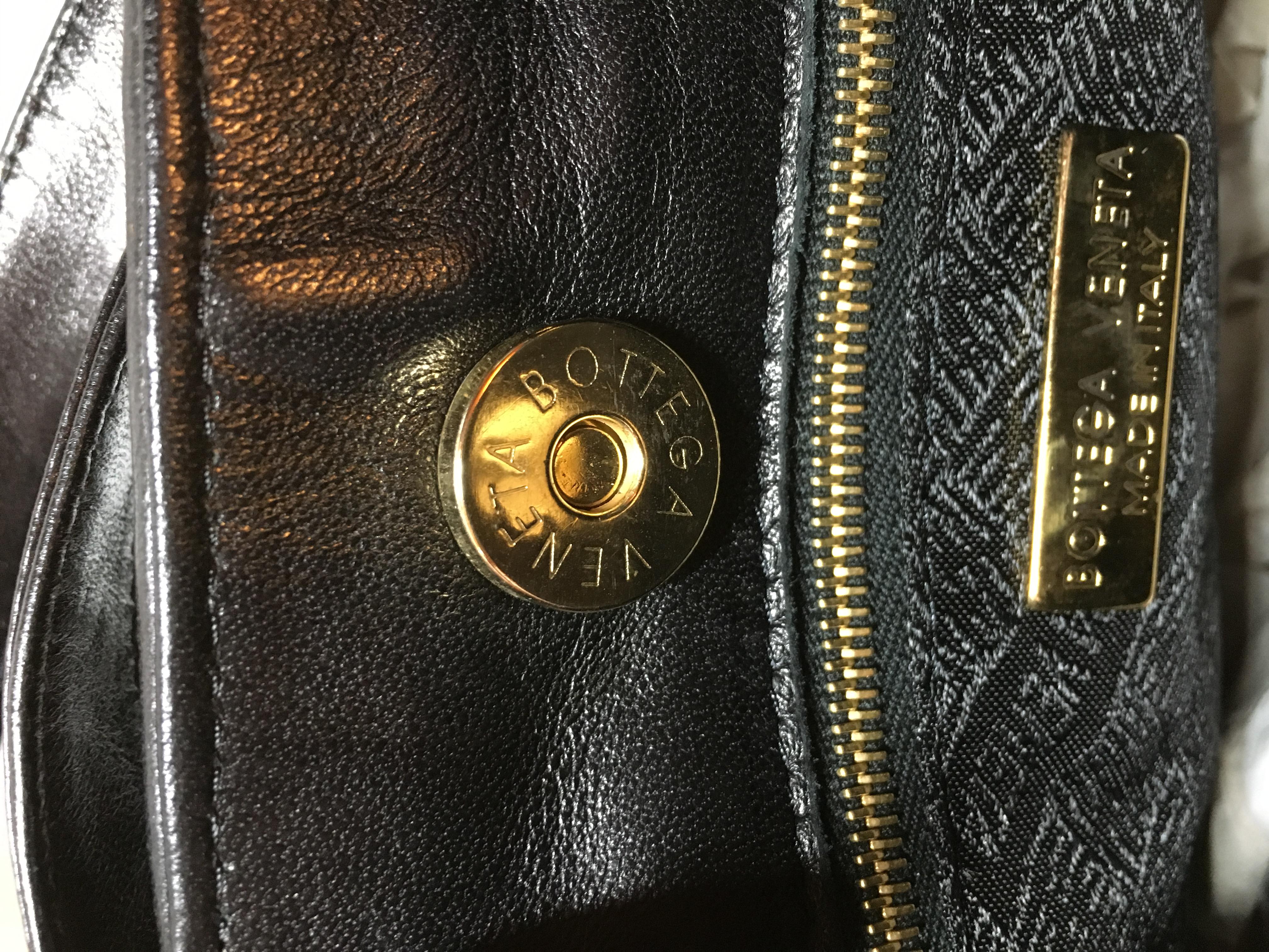 Bottega Veneta Coco-Brown & Black Woven Lambskin Shoulder Bag with Gold Hardware 4