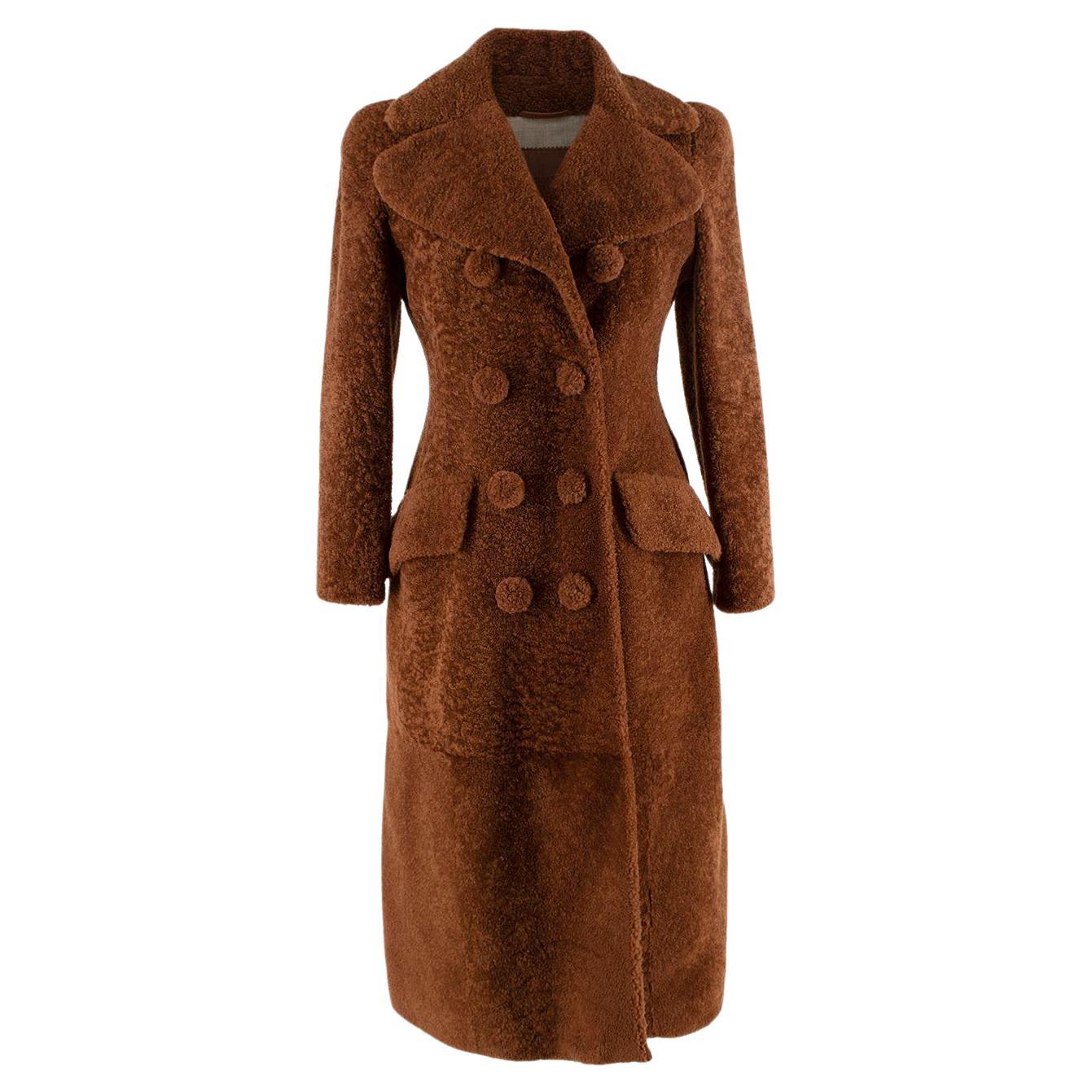 Adolfo Dominguez Long coat discount 92% WOMEN FASHION Coats Shearling Brown M 