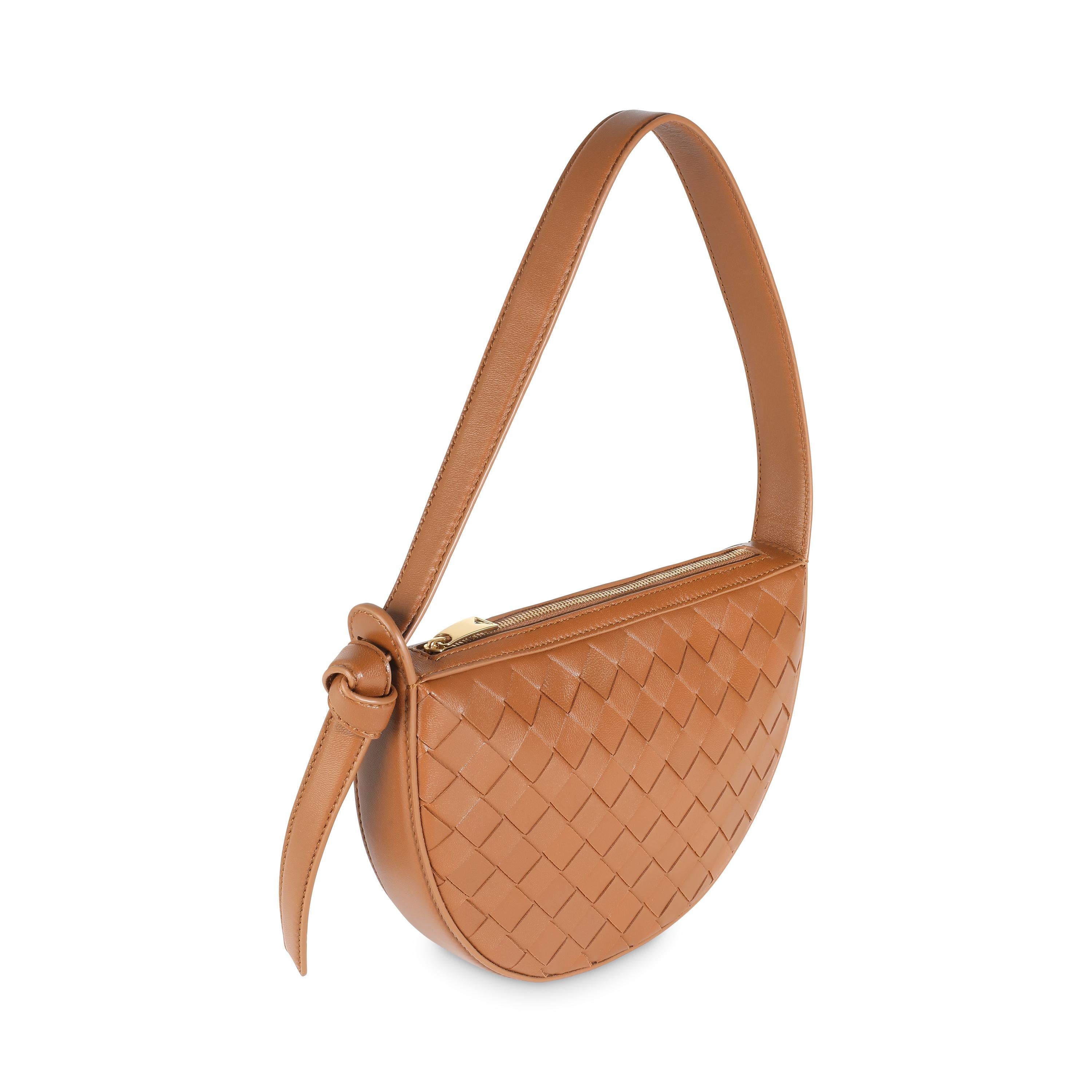 Orange Bottega Veneta Cognac Intrecciato Nappa Mini Sunrise Bag For Sale