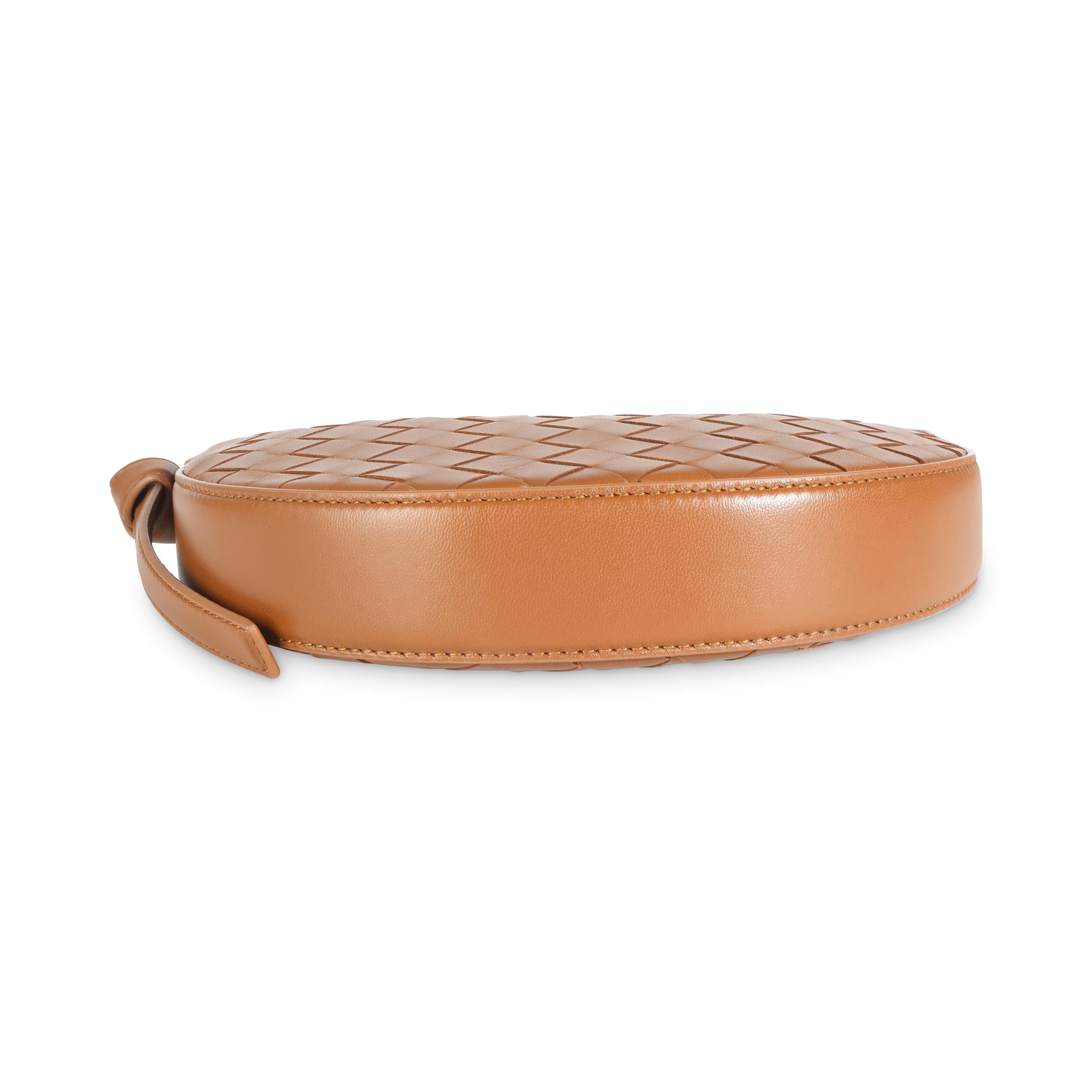 Bottega Veneta Cognac Intrecciato Nappa Mini Sunrise Bag For Sale 2