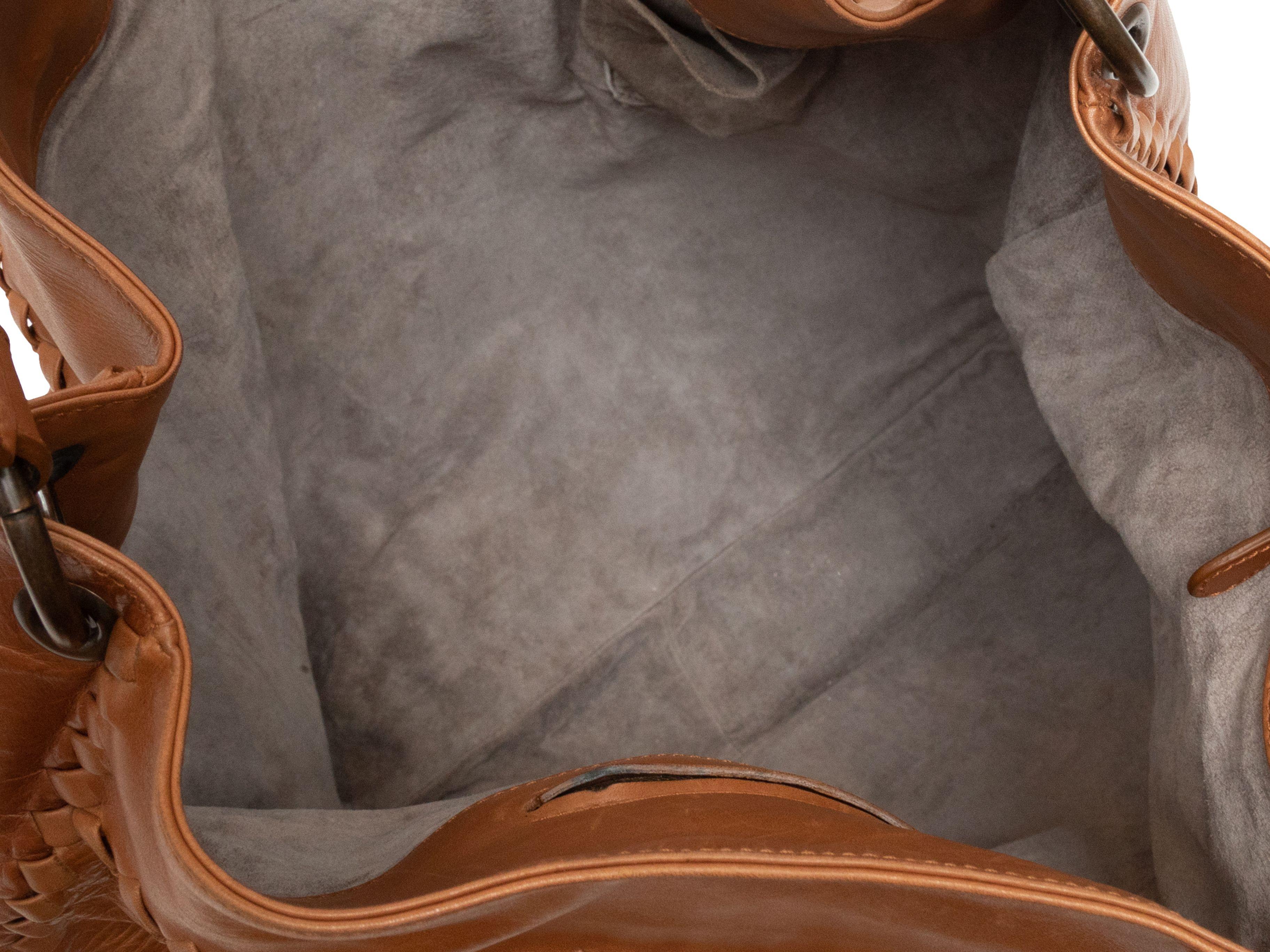 Bottega Veneta Cognac Large Leather Tote Bag In Good Condition In New York, NY