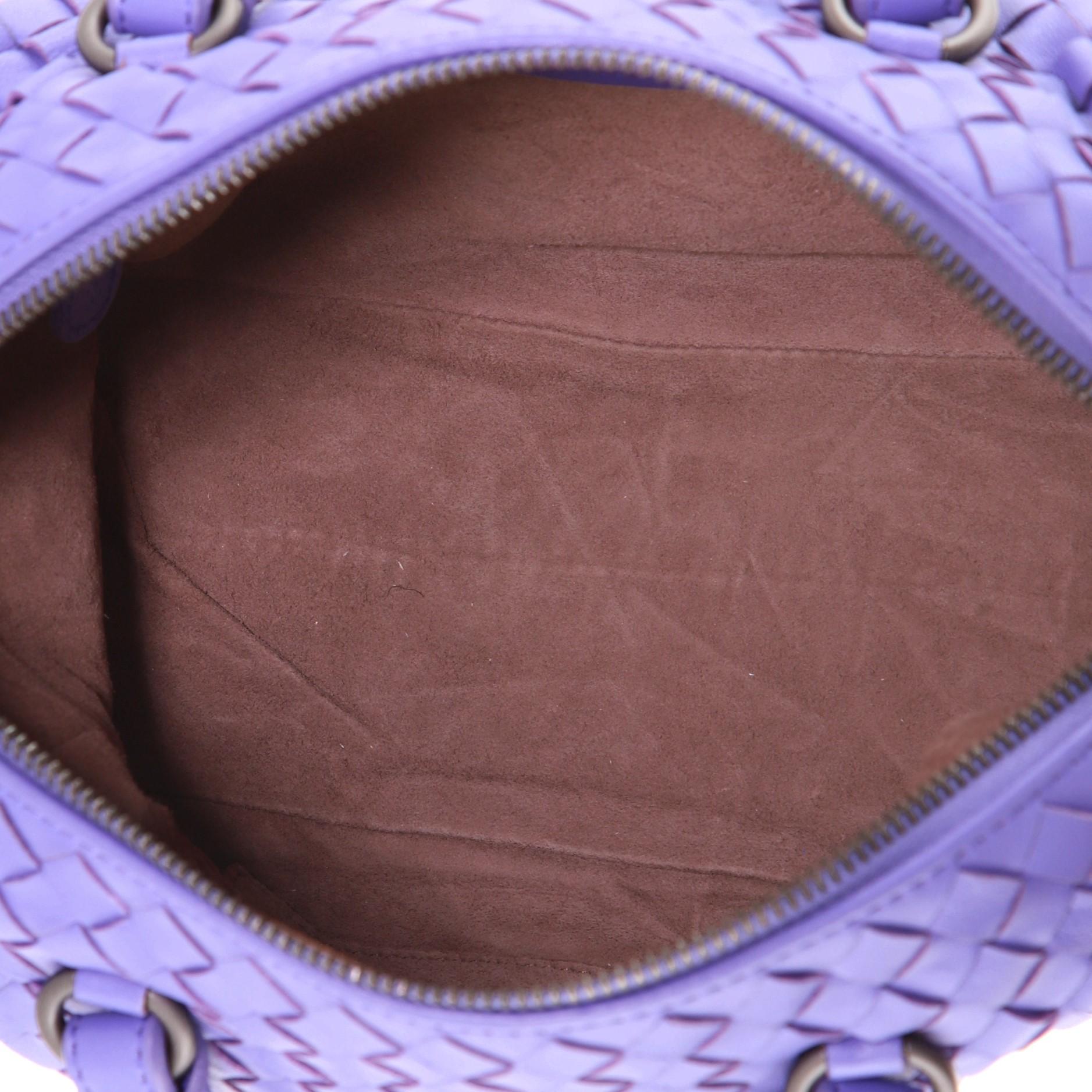 Purple Bottega Veneta Convertible Boston Bag Intrecciato Nappa Small