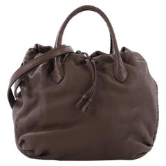 Bottega Veneta Convertible Drawstring Tote Leather with Intrecciato Detail Mediu