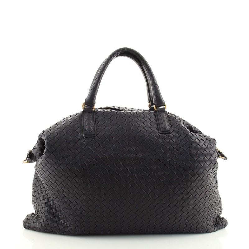 Black Bottega Veneta Convertible Satchel Intrecciato Nappa Maxi