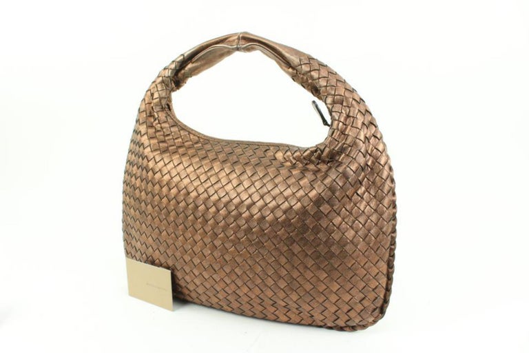 Bottega Veneta Copper Bronze Woven Leather Intrecciato Nappa Hobo Bag  9bv425s