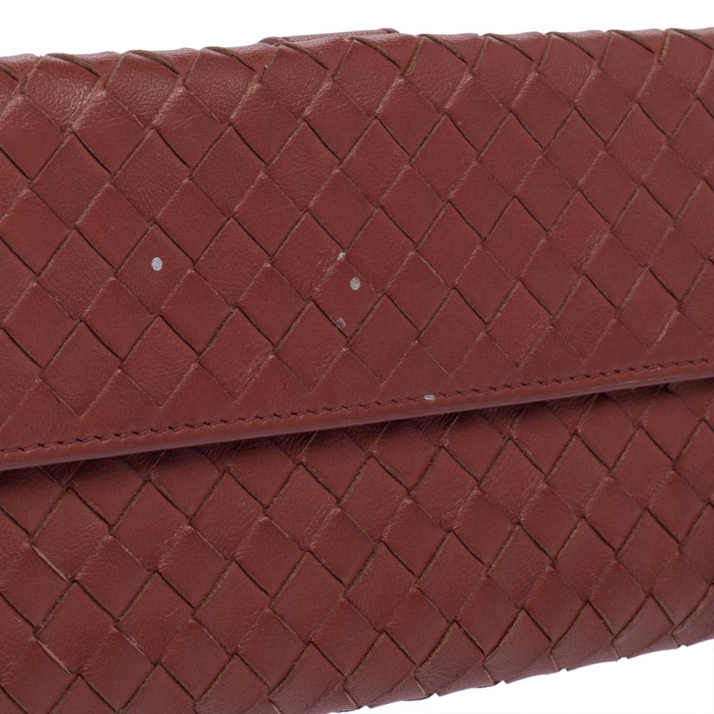 Bottega Veneta Copper Intrecciato Leather Continental Flap Wallet 1
