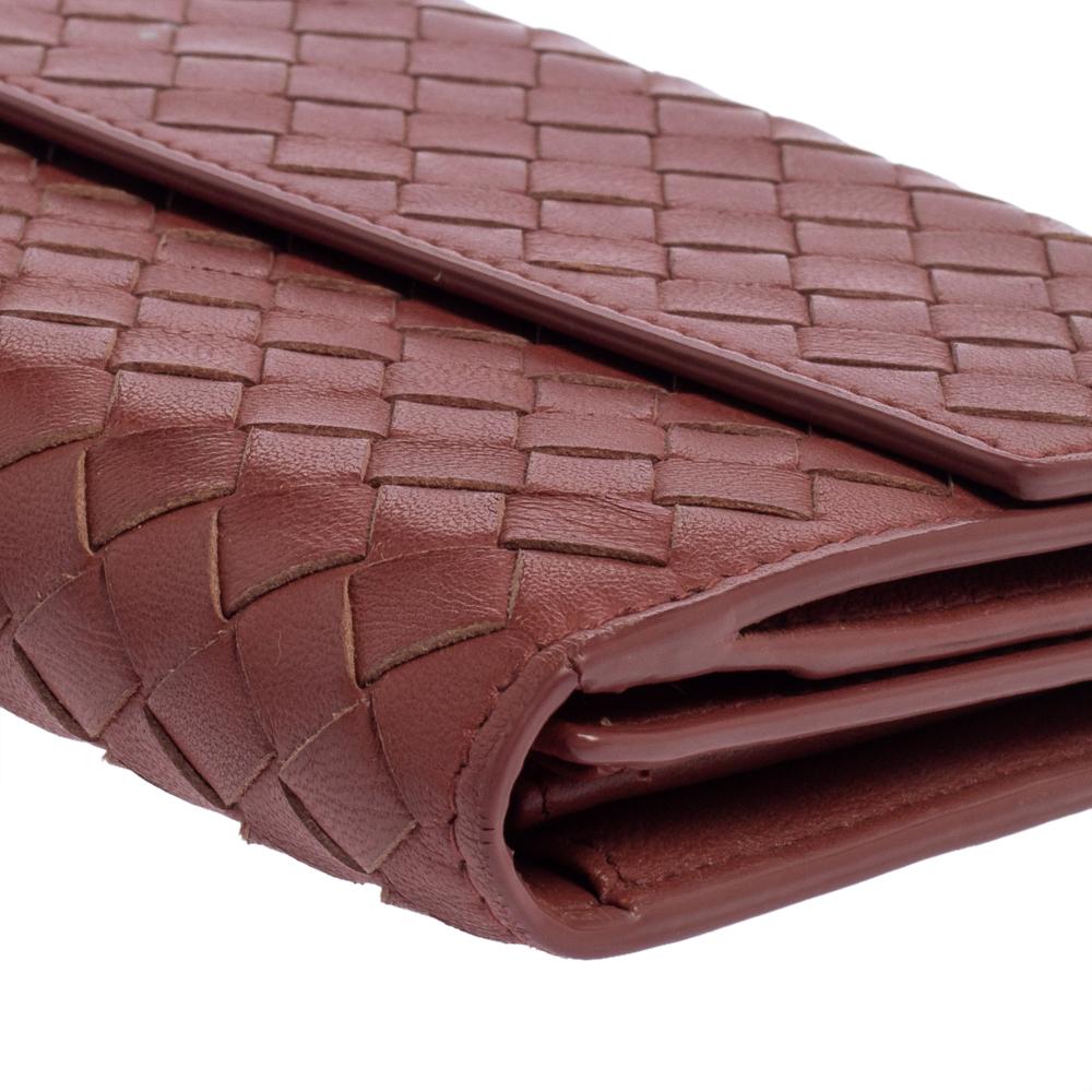 Bottega Veneta Copper Intrecciato Leather Continental Flap Wallet 3