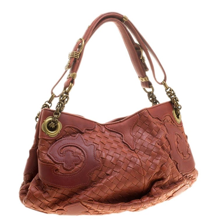 Bottega Veneta Copper Intrecciato Leather Shoulder Bag For Sale at 1stdibs