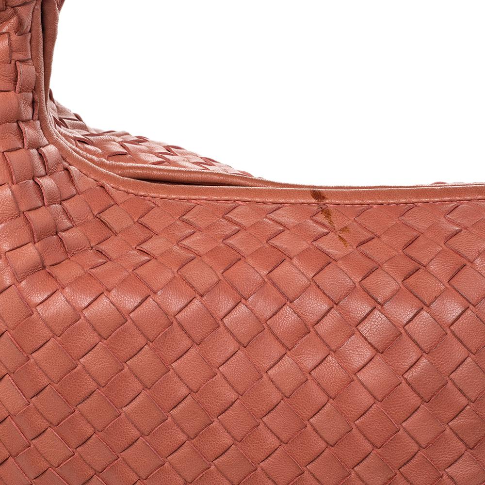 Women's Bottega Veneta Coral Intrecciato Leather Medium Veneta Hobo