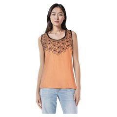 Bottega Veneta Coral Silk Floral Tank Top Size S