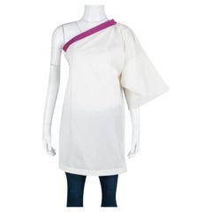 Bottega Veneta Crema e Viola Tunica Monospalla M