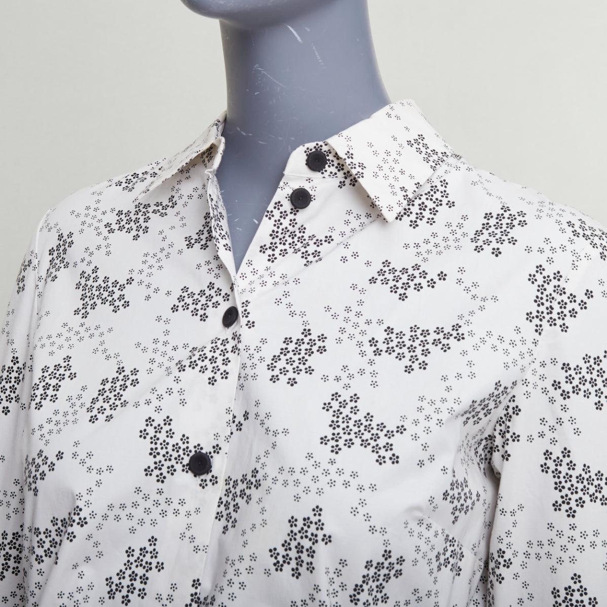 BOTTEGA VENETA cream cotton floral print wrap belted shirt dress IT38 XS im Angebot 2