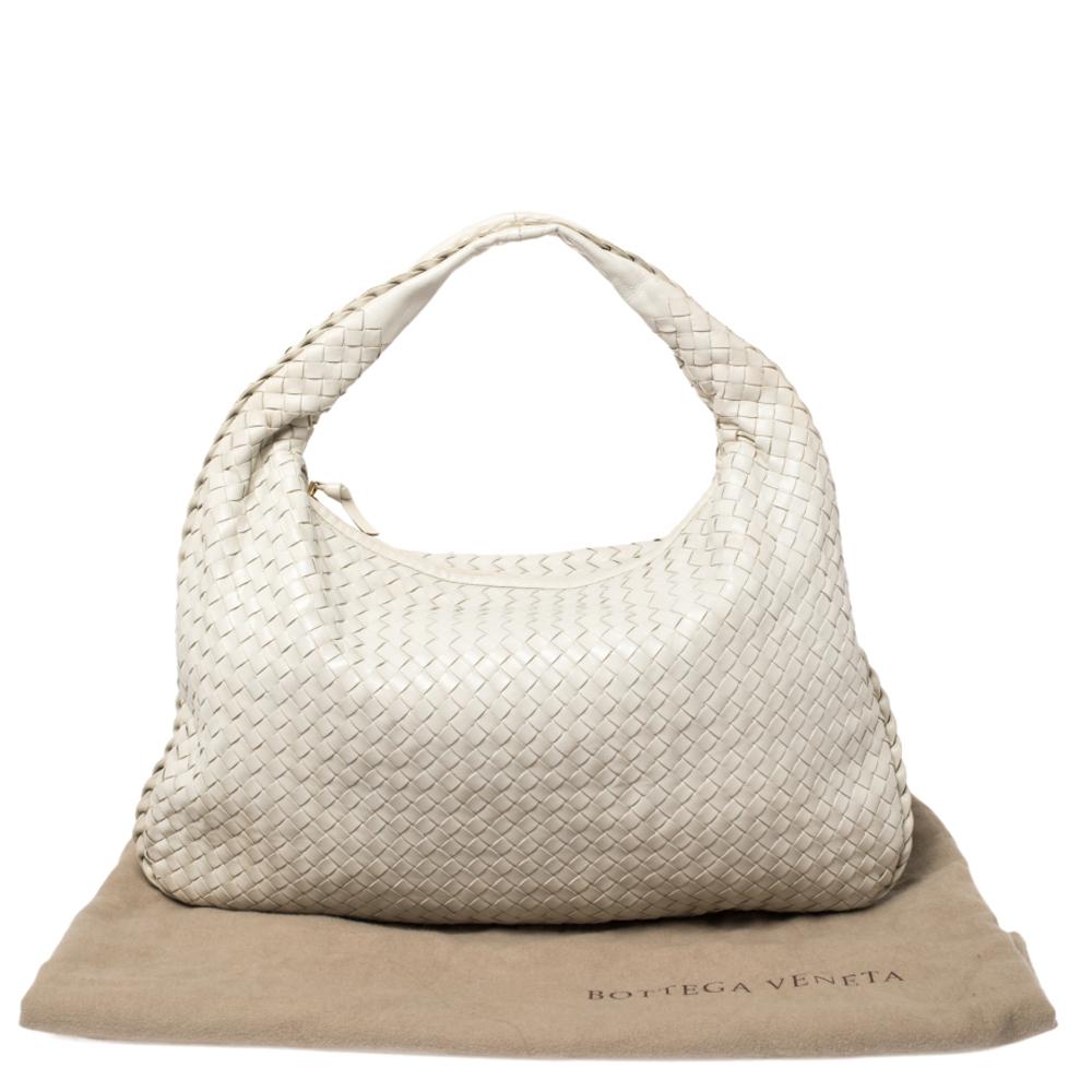 Bottega Veneta Cream Leather Medium Veneta Hobo 4