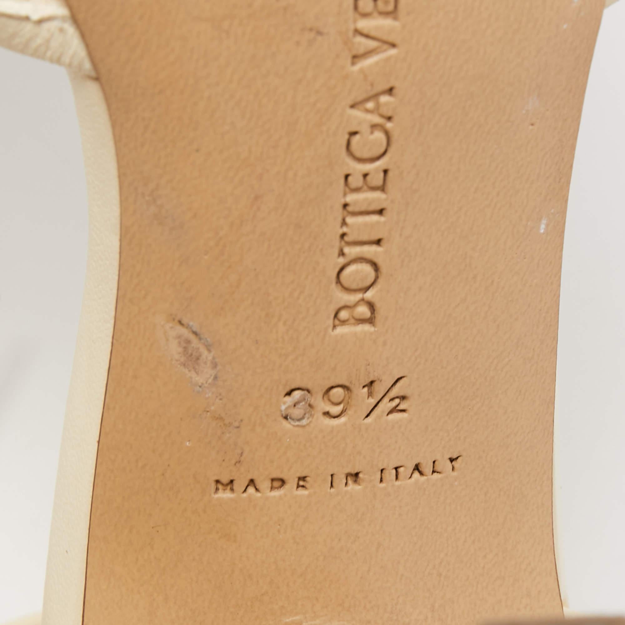 Bottega Veneta Cream Mesh and Leather Ankle Wrap Pumps Size 39.5 4