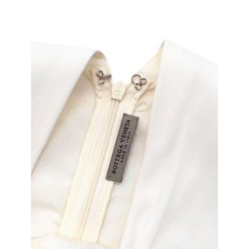 Bottega Veneta Cream Silk Blend Snakeskin Trim Dress In Good Condition For Sale In London, GB