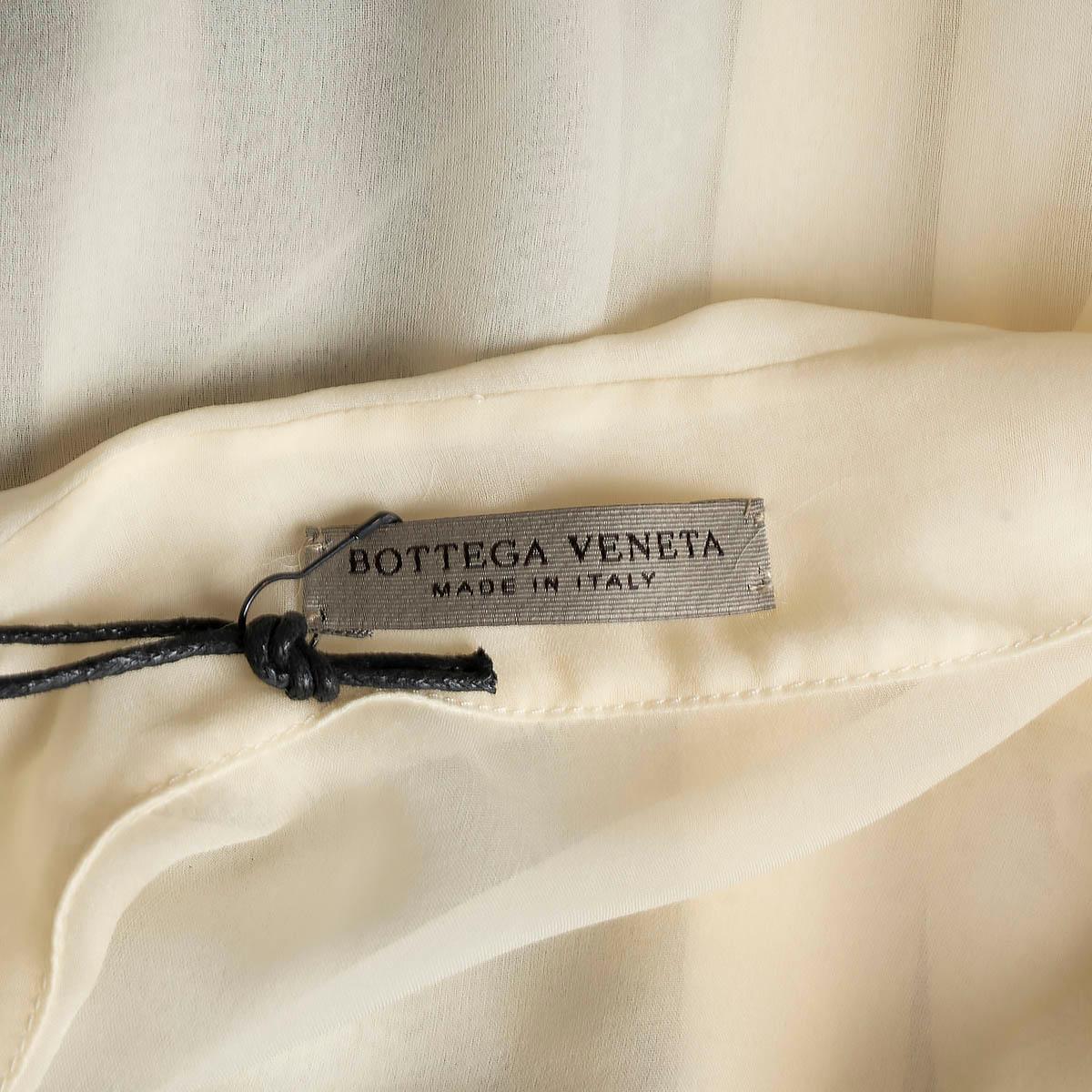 BOTTEGA VENETA cream silk FRAYED SHEER Blouse Shirt 40 S For Sale 3