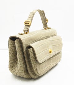 Bottega Veneta Crocodile Beige Shoulder Bag