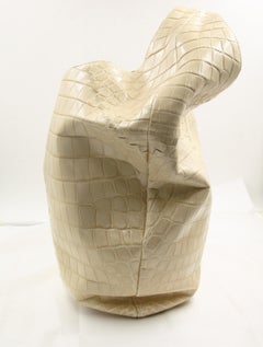 Bottega Veneta Crocodile Skin Beige Shoulder Bag