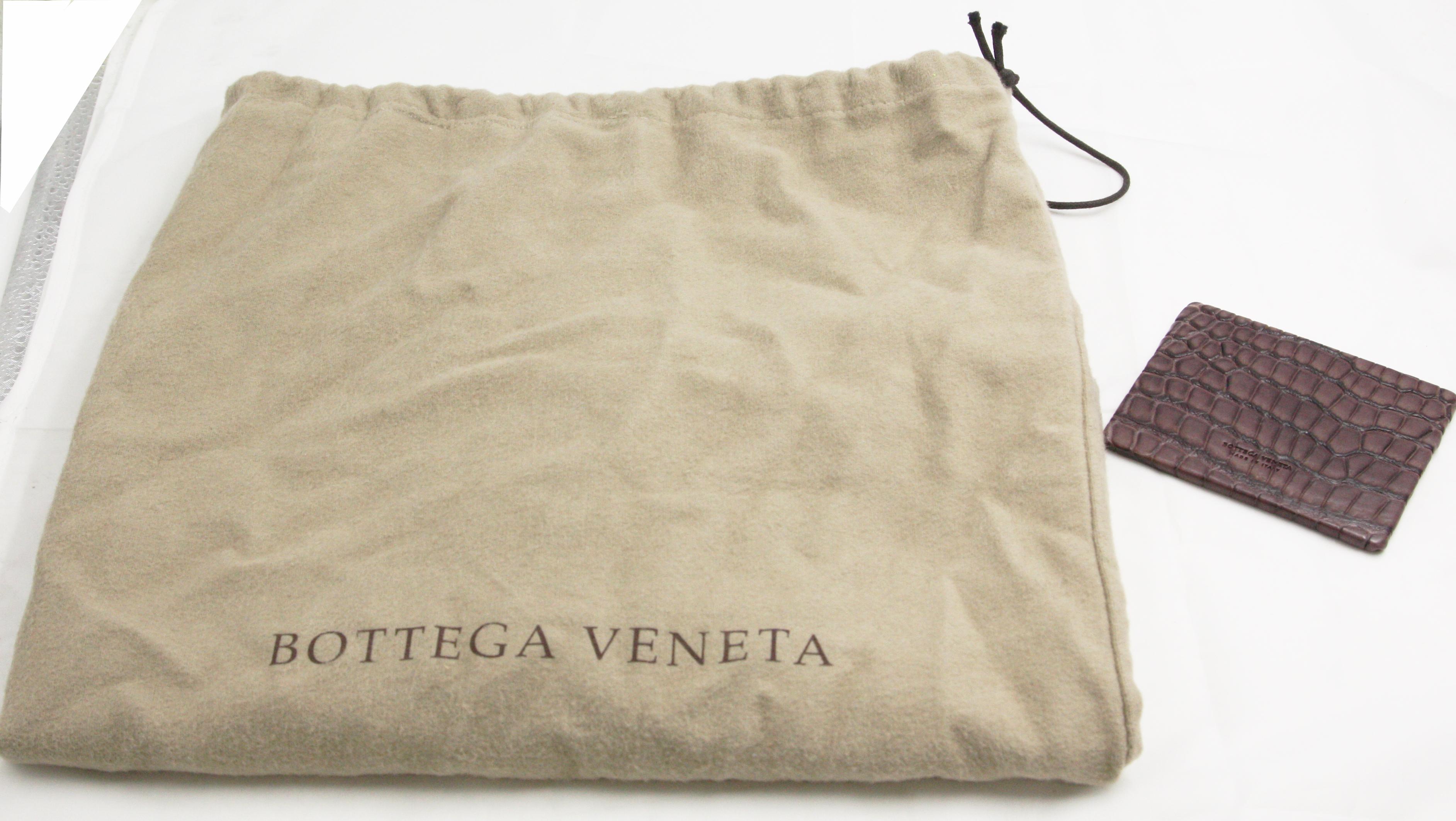 Bottega Veneta Crocodile Skin Brown Shoulder Bag For Sale 1