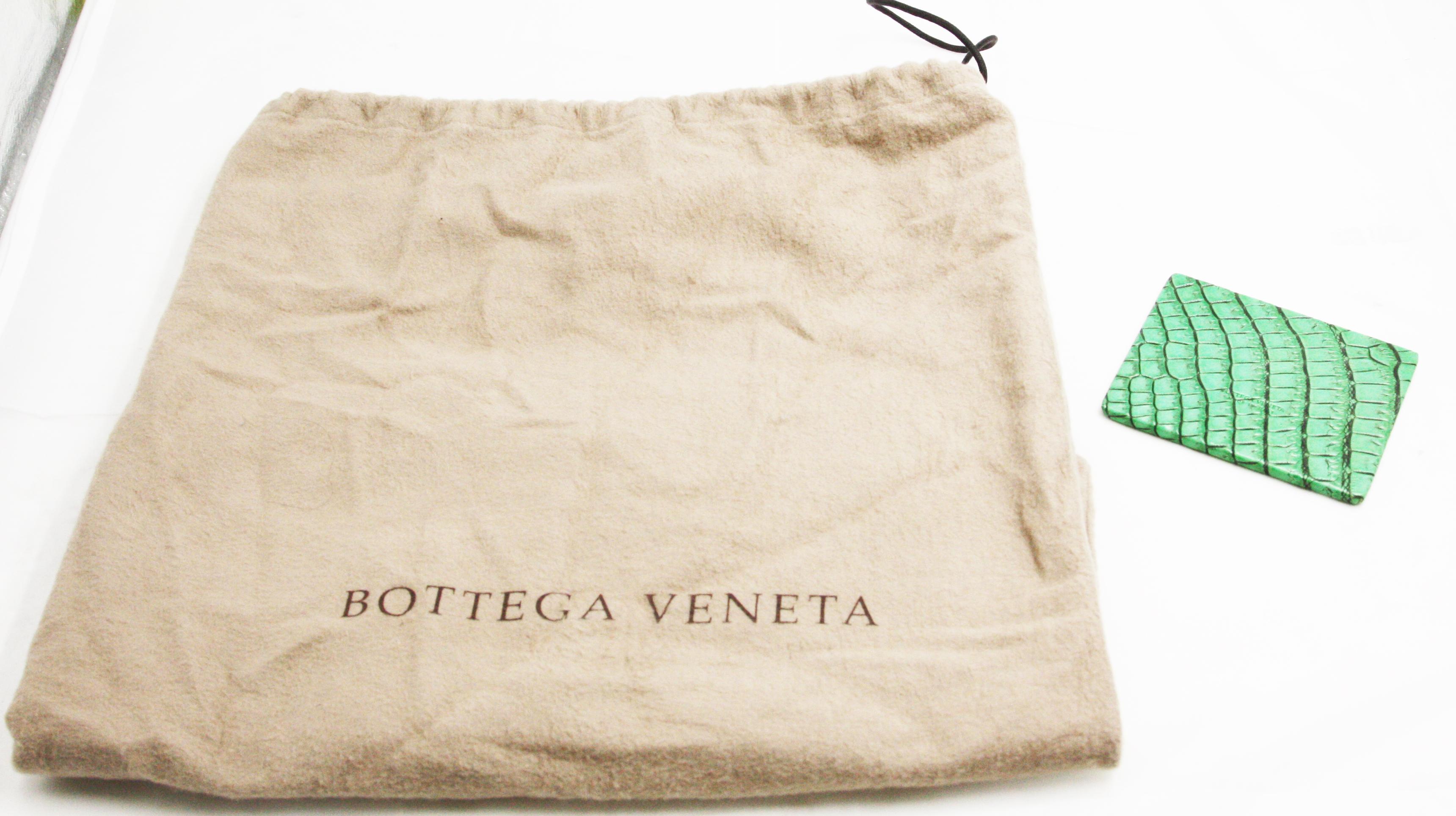 Bottega Veneta Crocodile Skin Green Tote For Sale 1