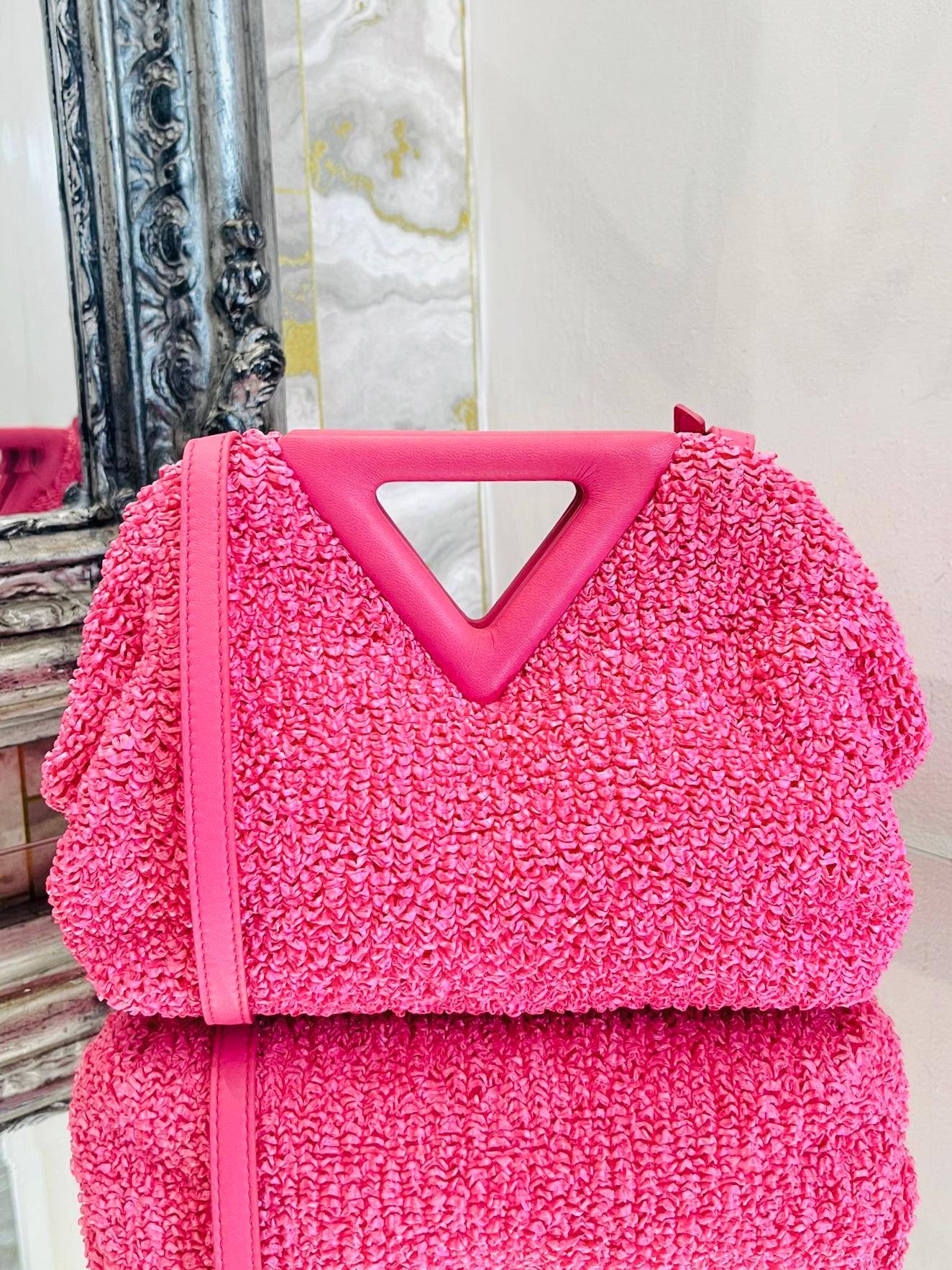 Pink Bottega Veneta Curly Raffia Bag For Sale