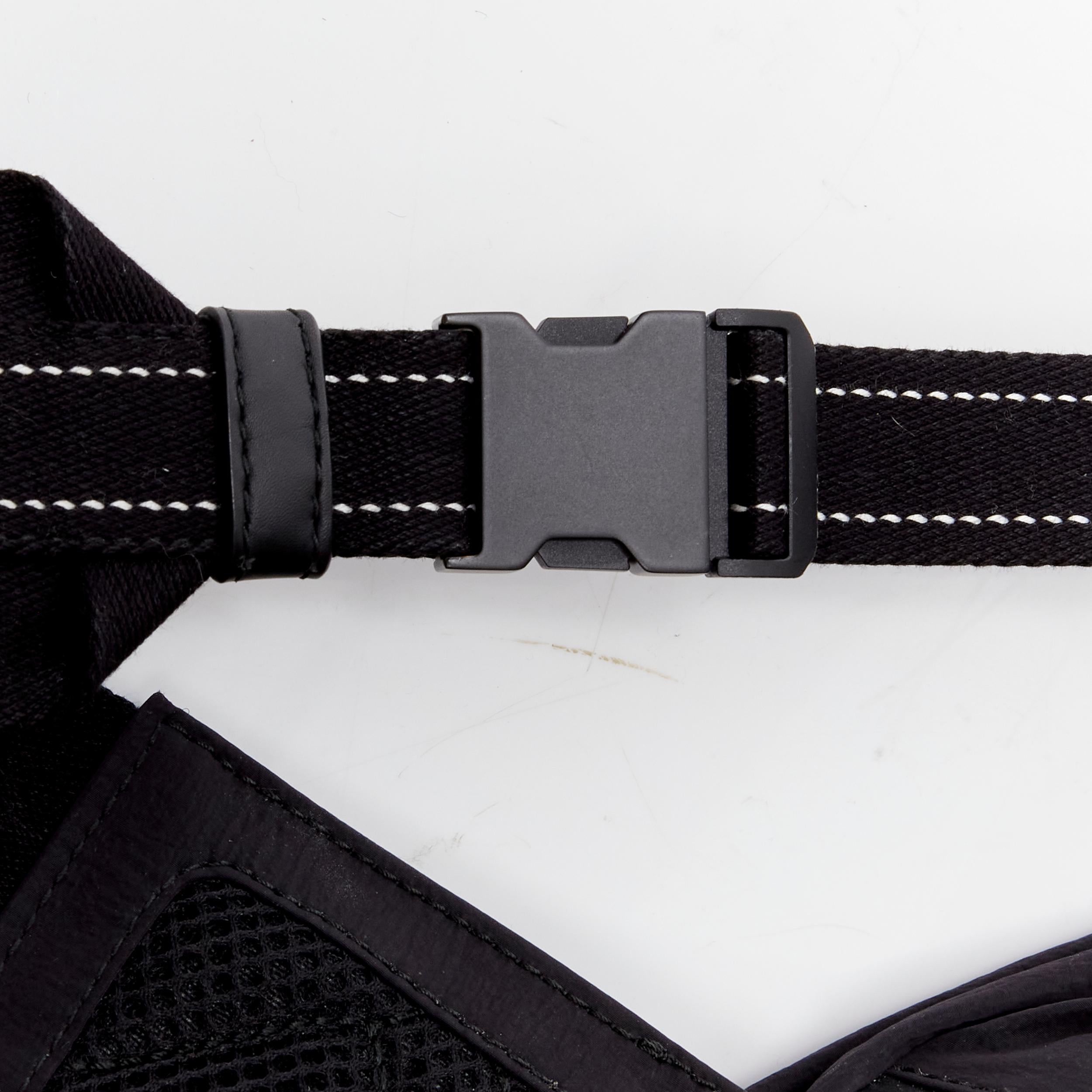 BOTTEGA VENETA Daniel Lee blue black nylon mesh technical buckle waist belt bag For Sale 6