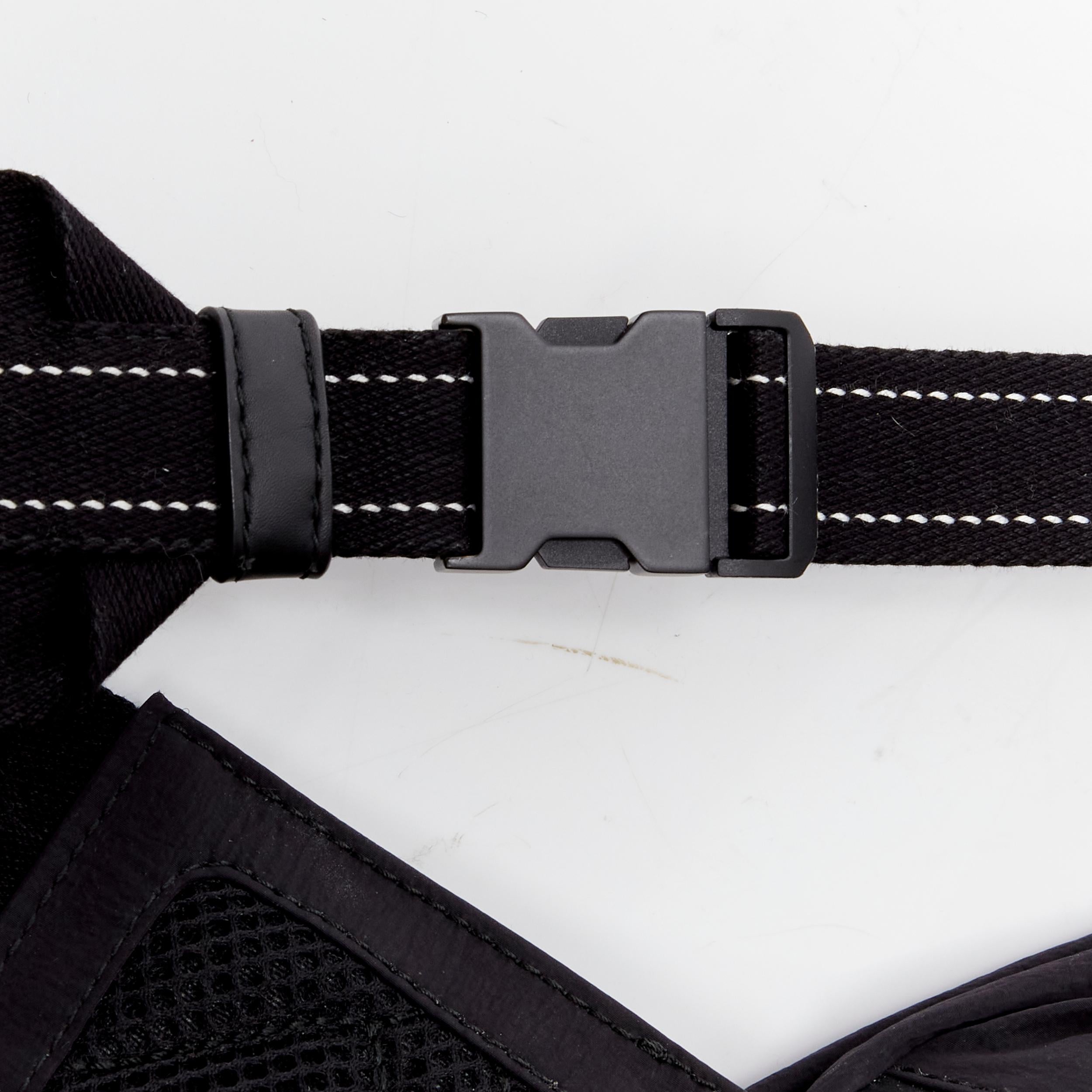 BOTTEGA VENETA Daniel Lee blue black nylon mesh technical buckle waist belt bag For Sale 5