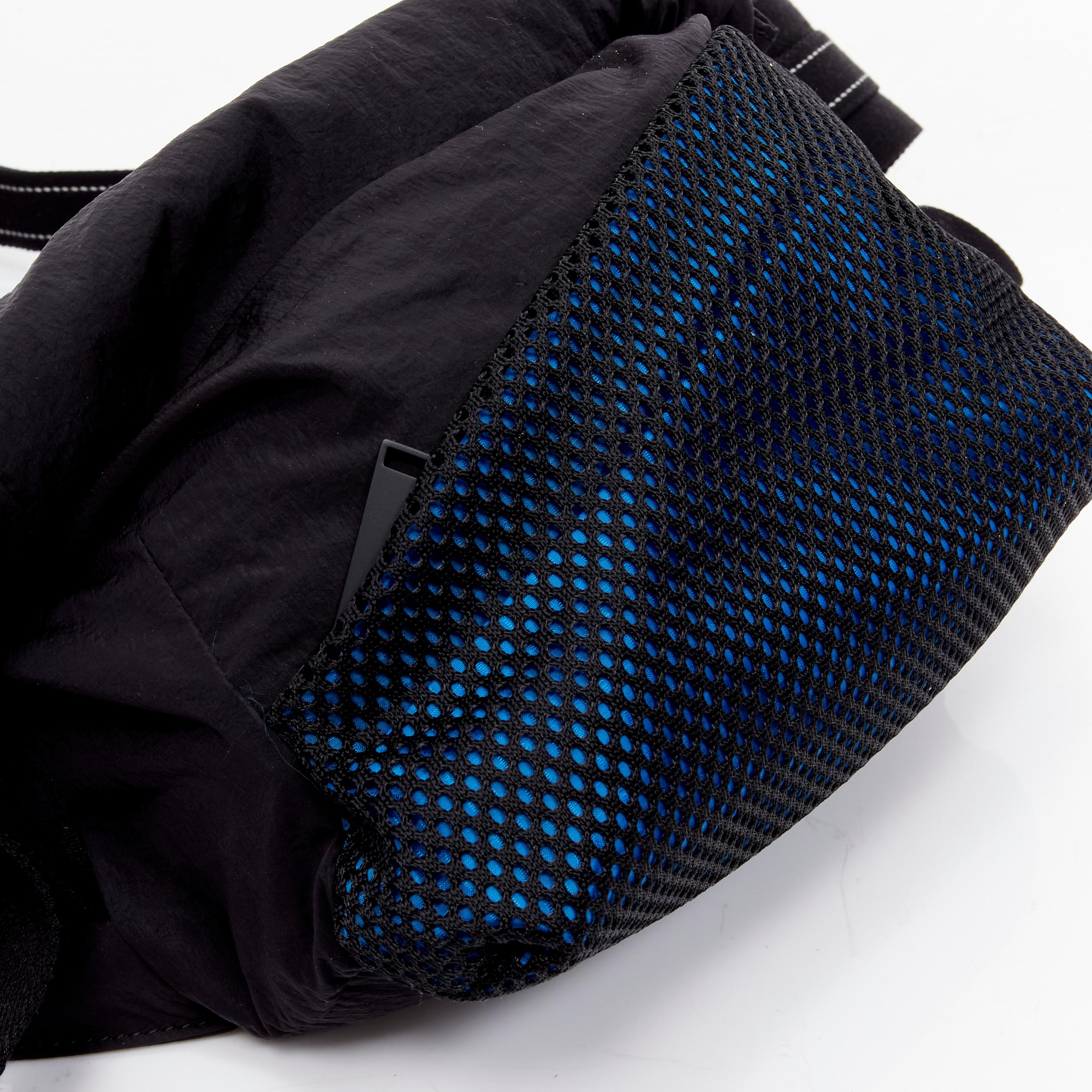 Men's BOTTEGA VENETA Daniel Lee blue black nylon mesh technical buckle waist belt bag For Sale