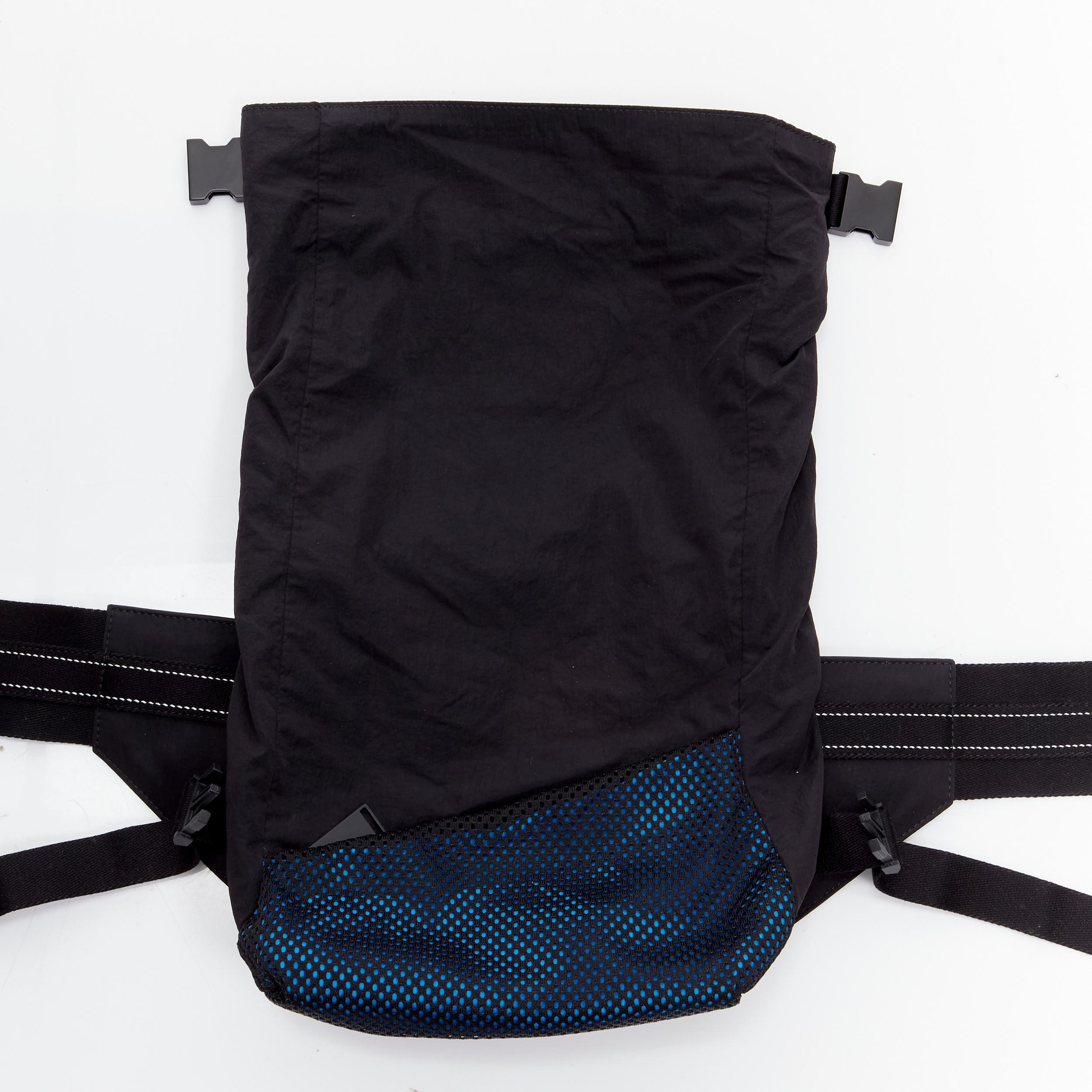 BOTTEGA VENETA Daniel Lee blue black nylon mesh technical buckle waist belt bag For Sale 4
