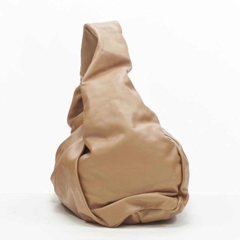 BOTTEGA VENETA Daniel Lee The Shoulder Pouch brown leather gathered hobo bag In Excellent Condition In Hong Kong, NT