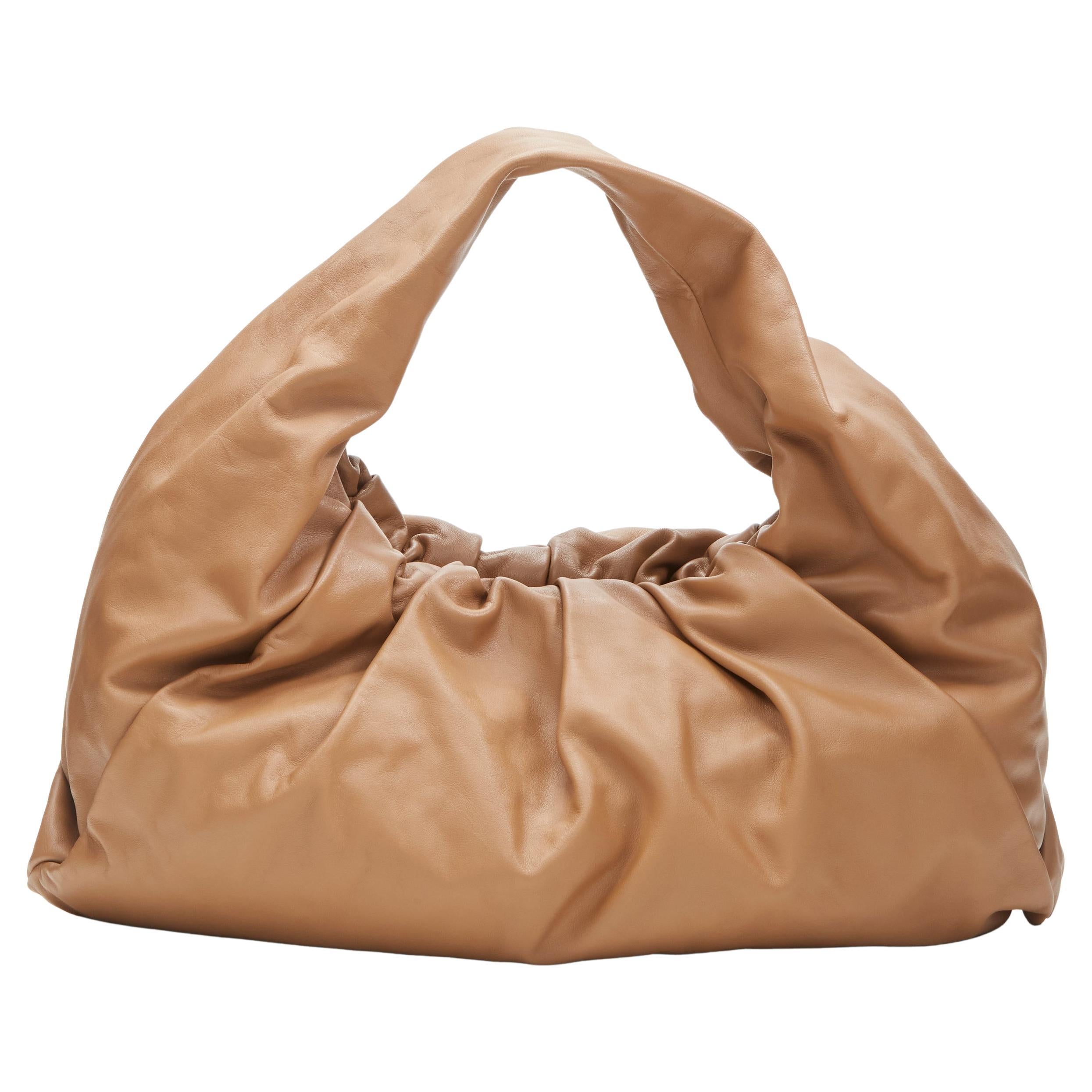 BOTTEGA VENETA Daniel Lee The Shoulder Pouch brown leather gathered hobo bag For Sale