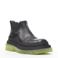 BOTTEGA VENETA Daniel Lee Tire clear lug sole black leather ankle boots EU37